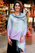 Silk and wool shawl, 'Lavender Charm' - Silk and wool shawl (image 2) thumbail