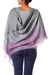 Silk and wool shawl, 'Lavender Charm' - Silk and wool shawl (image 2c) thumbail