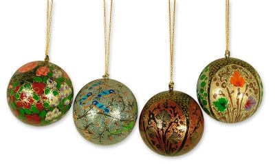 Ornaments, 'Joyful Melody' (set of 4) - Ornaments (Set of 4)