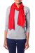 Wool scarf, 'Smart in Scarlet' - Wool scarf (image 2c) thumbail