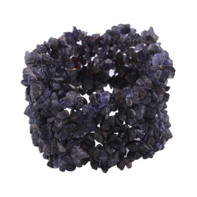 Artisan Crafted Stretch Iolite Bracelet