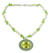 Citrine, peridot, and lemon quartz pendant necklace, 'Stunning Sunflower' - Peridot and Citrine Silver Pendant Necklace thumbail