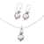 Pearl jewelry set, 'Honesty' - Bridal Sterling Silver Pearl Jewelry Set from India (image 2a) thumbail