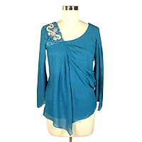 Beaded silk tunic - Blue Sophisticate | NOVICA