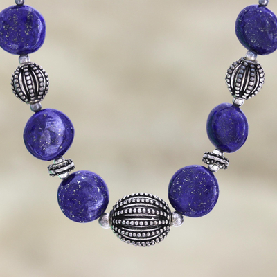 Lapis lazuli strand necklace, 'Blue Empress' - Lapis lazuli strand necklace