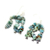 Türkisfarbene Wasserfall-Ohrringe - Türkisfarbene Ohrringe auf indischem Perlenschmuck aus Sterlingsilber 