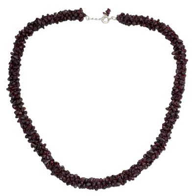 Indian Artisan Crafted Beaded Garnet Necklace