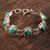 Malachite flower bracelet, 'Mystical Blooms' - Floral Sterling Silver and Malachite Bracelet from India thumbail