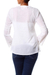 Cotton blouse, 'Floral Clouds' - White Cotton Blouse Top Long Sleeve (image 2b) thumbail