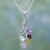 Multi gemstone pendant necklace, 'Graceful Petals' - Amethyst and Blue Topaz Pendant Necklace (image 2) thumbail