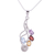 Multi gemstone pendant necklace, 'Graceful Petals' - Amethyst and Blue Topaz Pendant Necklace (image 2c) thumbail