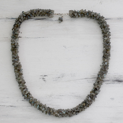 Labradorite beaded necklace, 'Sensuous' - Fair Trade Artisan Jewelry Labradorite Necklace from India