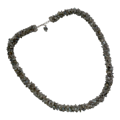Labradorite beaded necklace, 'Sensuous' - Fair Trade Artisan Jewelry Labradorite Necklace from India