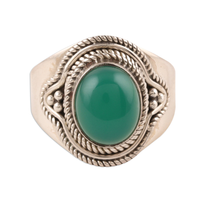 Sterling silver cocktail ring - Verdant Meadow | NOVICA