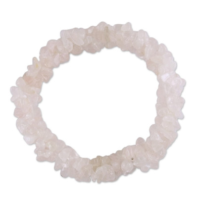 Hand Crafted Beaded Rose Quartz Bracelet