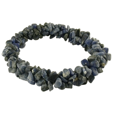 Sodalite stretch bracelet, 'Blue Muse' - Sodalite Stretch Beaded Bracelet Handmade India