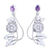 Amethyst flower earrings, 'Morning Blossom' - Amethyst and Cubic Zirconia Dangle Earrings thumbail