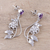 Amethyst flower earrings, 'Morning Blossom' - Amethyst and Cubic Zirconia Dangle Earrings (image 2b) thumbail