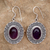 Amethyst dangle earrings, 'Purple Star' - Amethyst dangle earrings
