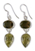 Smoky quartz and lemon quartz dangle earrings, 'Fortunes' - Hand Crafted Smoky Quartz Earrings Indian Jewelry (image 2a) thumbail