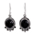 Onyx dangle earrings, 'Midnight Kiss' - Onyx Dangle Earrings in Sterling Silver from India (image 2a) thumbail