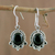 Onyx dangle earrings, 'Midnight Kiss' - Onyx Dangle Earrings in Sterling Silver from India (image 2b) thumbail