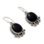 Onyx dangle earrings, 'Midnight Kiss' - Onyx Dangle Earrings in Sterling Silver from India (image 2c) thumbail