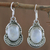Moonstone dangle earrings, 'Rainbow Ice' - Moonstone and Sterling Silver Dangle Earrings thumbail
