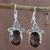 Smoky quartz dangle earrings, 'At Twilight' - Women's Sterling Silver and Smoky Quartz Earrings thumbail