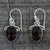 Smoky quartz dangle earrings, 'At Twilight' - Women's Sterling Silver and Smoky Quartz Earrings (image 2b) thumbail