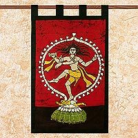Batik Wall Hanging cotton batik wall hanging - natraj: shiva's dance | novica Batik Wall Hanging cotton batik wall hanging - natraj: shiva's dance | novica
