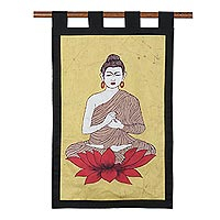 Featured review for Cotton batik wall hanging, Buddhas Calm