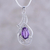 Amethyst pendant necklace, 'Sweet Sonnet' - Amethyst and Sterling Silver Fair Trade Necklace thumbail