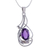 Amethyst pendant necklace, 'Sweet Sonnet' - Amethyst and Sterling Silver Fair Trade Necklace (image 2a) thumbail