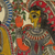 Madhubani painting, 'Krishna, the Cowherd' - Indian Madhubani Folk Art Painting
