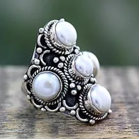 Featured review for Cultured pearl cocktail ring, Iridescent Princess