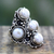 Cultured pearl cocktail ring, 'Iridescent Princess' - White Pearl and Sterling Silver Indian Style Ring 