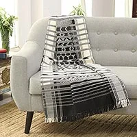 Cotton throw, Monochrome Symmetry