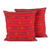 Cotton cushion covers, 'Desert Ruby' (pair) - Cotton Embroidered Cushion Covers (Pair) thumbail