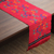 Cotton table runner, 'Festive Constellations' - Cotton Table Runner Red Handmade India (image 2) thumbail