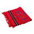 Cotton table runner, 'Festive Constellations' - Cotton Table Runner Red Handmade India