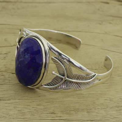 Handcrafted Sterling Silver Cuff Bracelet with Lapis Lazuli - Sea ...