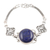 Lapis and pearl pendant bracelet, 'India Sky' - Sterling Silver and Lapis Lazuli Bracelet thumbail