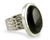 Onyx solitaire ring, 'Perfect Night' - Sterling Silver and Onyx Cocktail Ring (image 2a) thumbail