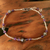 Amethyst anklet, 'Mystical Muse' - Amethyst Beaded Anklet Sterling Silver Indian Jewelry (image 2) thumbail