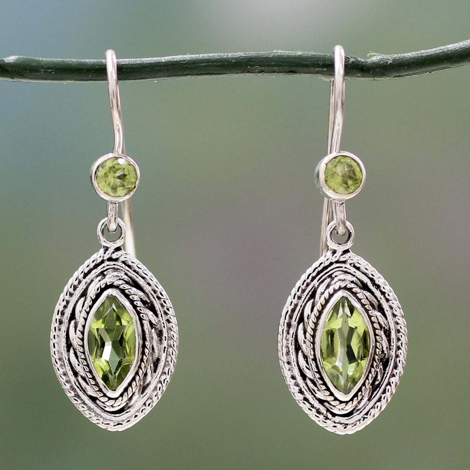 UNICEF Market Handcrafted Sterling Silver and Peridot Earrings