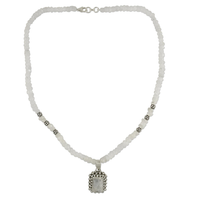 Rainbow moonstone pendant necklace, 'Morning Glow' - Rainbow Moonstone Women's Necklace