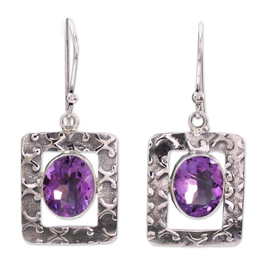 Amethyst Earrings from India Sterling Silver Jewelry - Hypnotic ...