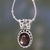 Smoky quartz pendant necklace, 'Elegant Mystique' - Smoky Quartz Medallion in Sterling Silver Necklace  thumbail