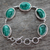Malachite link bracelet, 'Bold Chic' - Handcrafted jewellery Sterling Silver Malachite Bracelet